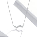 925 Sterling Silver Religious Five Star Choker Necklace Zircon Handcrafted Fine Jewelry for Women Church Gift or Daily Wear