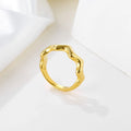 Stainless Steel Wedding Rings Valentine Gift Non Tarnish Waterproof Jewelry 18K Gold Plated Irregular Wave Shape Women Rings