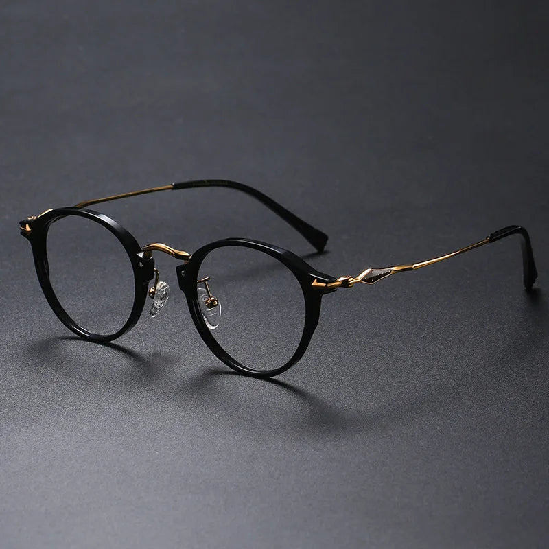 Shenzhen High-quality Pure Titanium Eyeglass Frame Handmade Eyeglass Frame Paul George Oval Small Frame Japanese Vintage Transpa