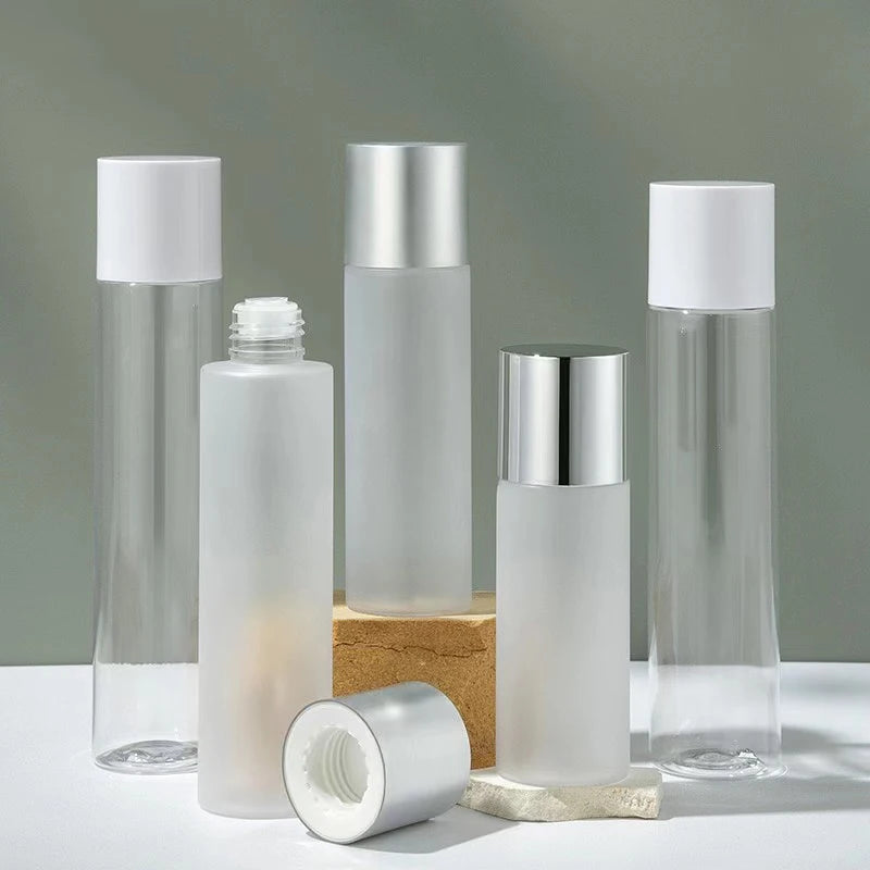 Wholesale Frosted 100ml-250ml PET Plastic Bottles with Screw Cap Toner Water Cosmetic Packaging with Logo Printing for Lotions