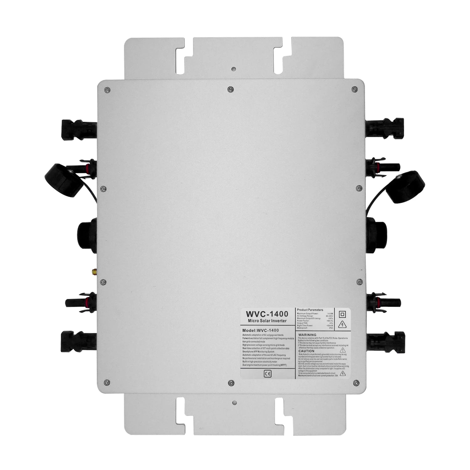 WVC-1400 IP65 Waterproof DC to AC 120V 230V PV Panel Solar Microinverter 1400W Grid Tie Inverter With ETL  VDE Certificate
