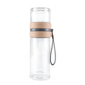 240ML Newly Designed Double Wall Detachable Tea Glass Bottle with Handle MegaBDM