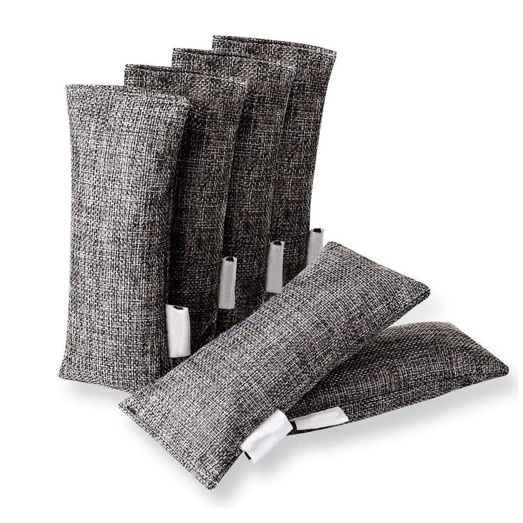 100g Deformaldehyde-Free Hanging Bamboo Charcoal Bag Activated Carbon Bag with Clasp for Home Air Freshening