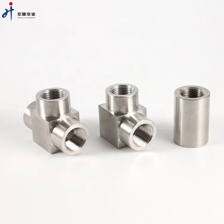 Hydraulic Tee Fitting Stainless Steel Compression Fitting SS316L 3/8'' Tube Fittings