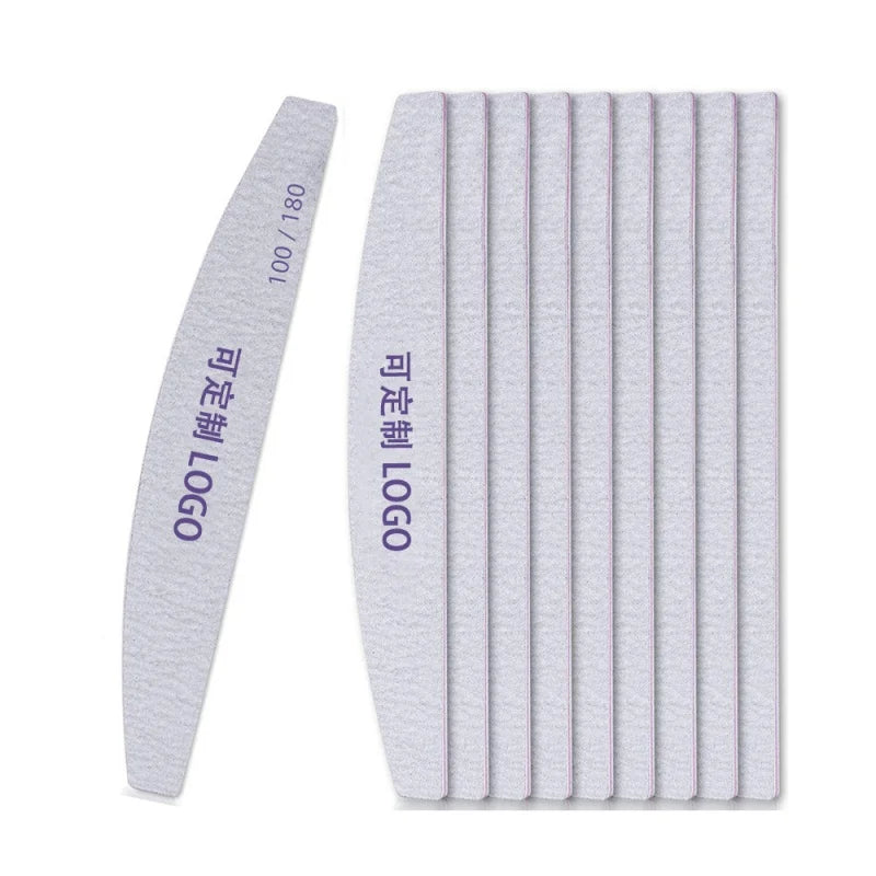 Wholesale Double Sided Professional Nail File Sandpaper Polishing Manicure Tools Half Moon Buffers for Nails