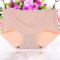 Seamless Women Underwear Pure Color Mid Waist Panties With Ice Silk Invisible Intimates Sexy Comfortable Female Briefs Underpant
