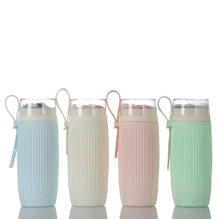 Water Cup Water Bottles Color Box Plastic Glass Creative Simple Fashion the Price of Factory 350ML Insulated Double-layer Color