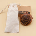Factory Wholesale Unique Shape Wooden Hair Brush Women Men New Design Professional Detangling Scalp Massage Compact Cushion