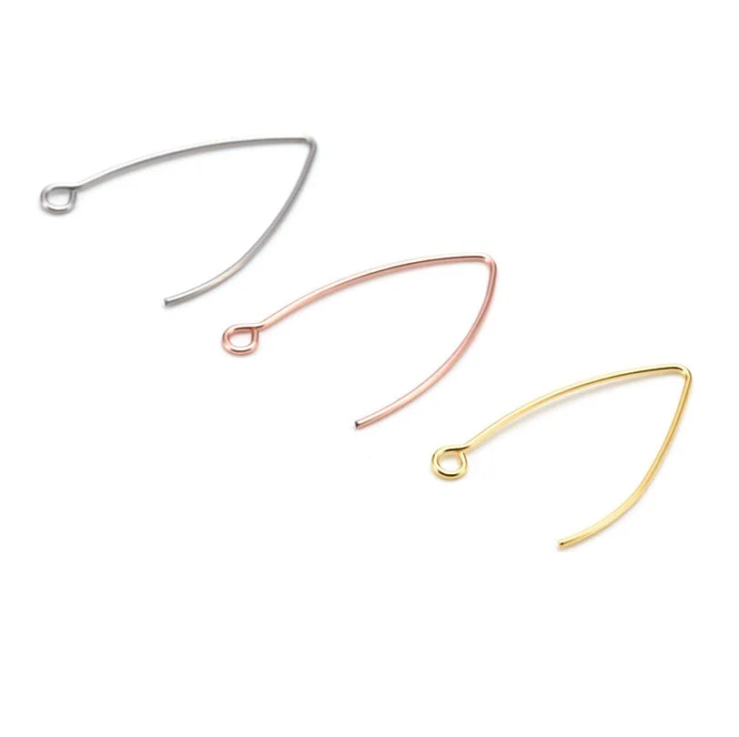 Jewelry Manufacturer Fashion Stainless Steel Hypoallergenic V Earring Fish Hook DIY Women Earring Findings for Jewelry Making