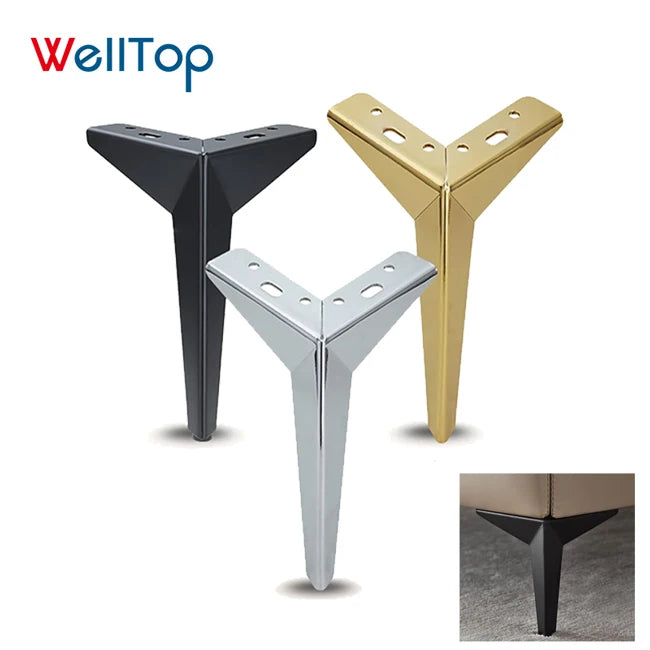 03.108 Modern Triangle Metal Furniture Legs Gold Color for Hotel and Kitchen Use Sofa and Cabinet Replacement