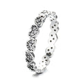 Fashion Ladies Loop Design 925 Silver Heart-shaped Rings for Women Jewelry Party Sweet Gifts