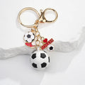 3D Mini Soccer Shoes Bag Charm Key Chain Match Ball Fans Souvenir Exquisite Gift Keyring Pvc Metal Football Pendant Keychain