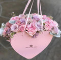 Portable Heart Gift Packaging Box Flower Two-Piece set Peach Love Heart Box Flower Box Packaging With rope