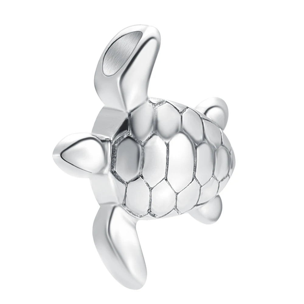 Stainless Steel Vintage Cute Sea Turtle Cremation Keepsake Pendant Ashes Urn Memorial Necklace Jewelry Unisex