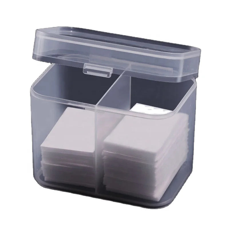 1PC Nail Art Plastic Clear Organizer Container Remover Cleaning Cotton Makeup Cotton Pad Accessories Storage Tool Case Container