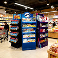 Custom Paper Cardboard Retail Snacks Display Stand Shelf Cardboard Food Chocolate Shop Potato Display Racks Stand