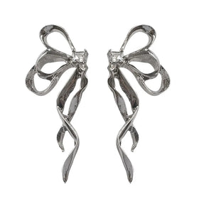 Quality S925 Silver Pin Accessories Simple Small Square Diamond Stud Earrings Creative Geometric Bow Earrings Gifts for Women