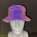 Travel Fisherman Leisure Hi Viz rainbow Reflective Fashion Pattern Printing Wide Brim Terry Cloth Towel Bulk Bucket Cap Hats