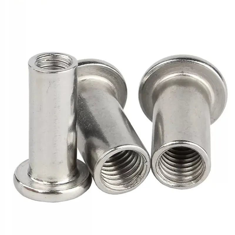 18-8 Stainless Steel Hex Socket Flat Head Sleeve Barrel Nut With Round Head Furniture Nuts M2 M3 M4 M5 M6 M8 M10
