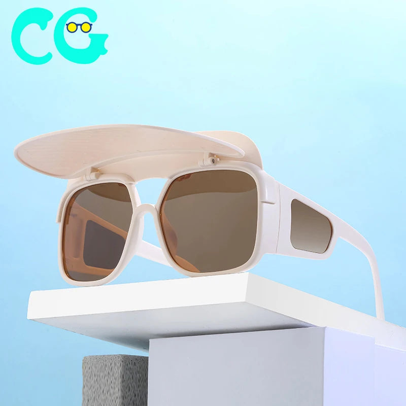 2024 Boutique Eyeglasses New Sunscreen TR Polarized Sunglasses Women's Premium Portable Bag Eye Protection Hat Brim Sunglasses
