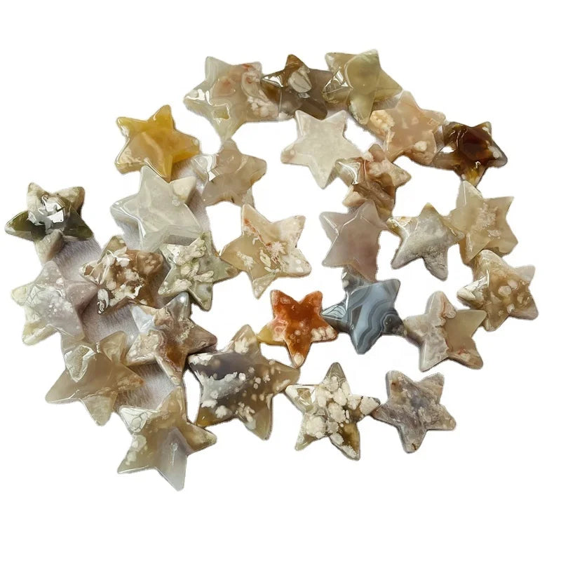 Wholesale Natural Cherry Blossom Agate Star Flower Agate Crystal Star