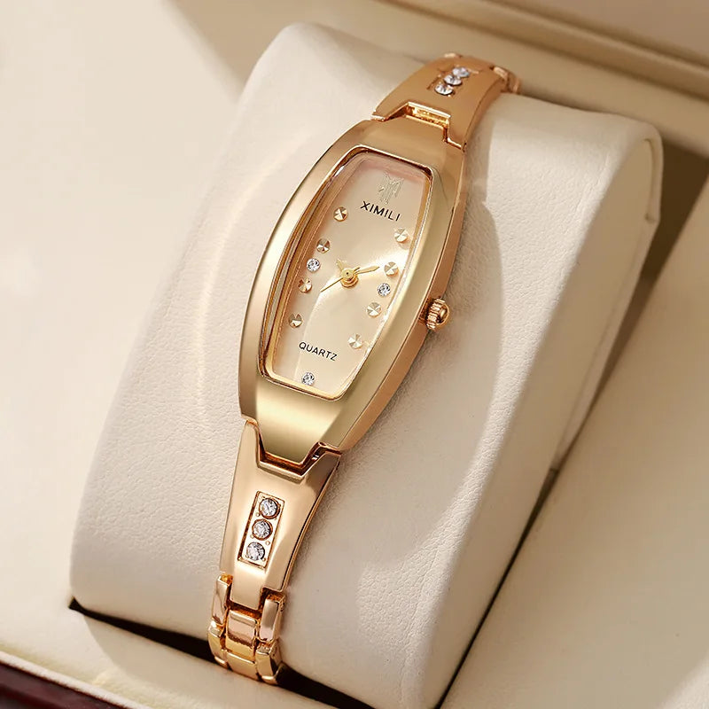 Fenyi Wholesale Fashion Hot Sale Ladies Oval Modern Business Casual Compact Glass Alloy Steel Strap Bracelet Watch for Women