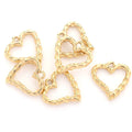 Fashion 18k Gold Stainless Steel Solid Relief Heart Pendant for Necklace Simple Jewelry Accessories