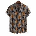 Wholesale European American Men's Fashion Trend Summer Hot Casual Leaves Short-sleeved Shirt