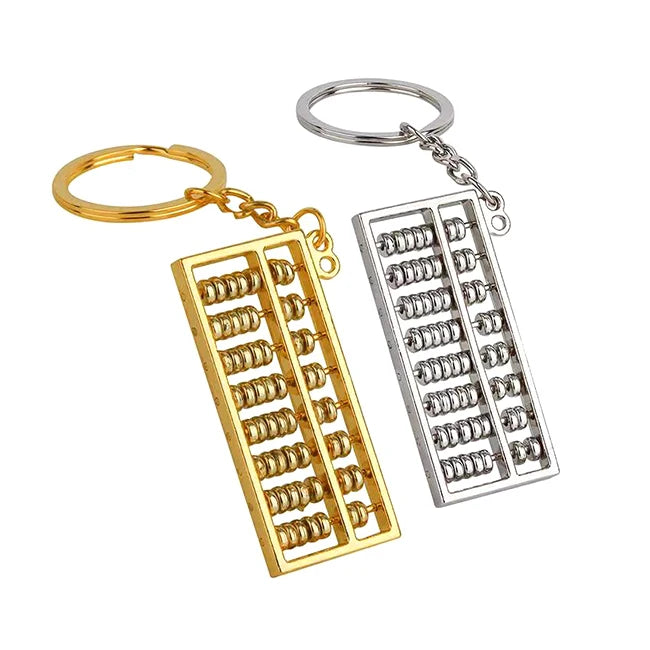 8 Rods Metal Chinese Abacus Key Ring Custom Key Chain Hardware