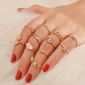 Gold Knuckle Rings Set for Women 11 Pcs Trendy Simple Midi Rings Gold Plated Statement Stackable Rings Pack