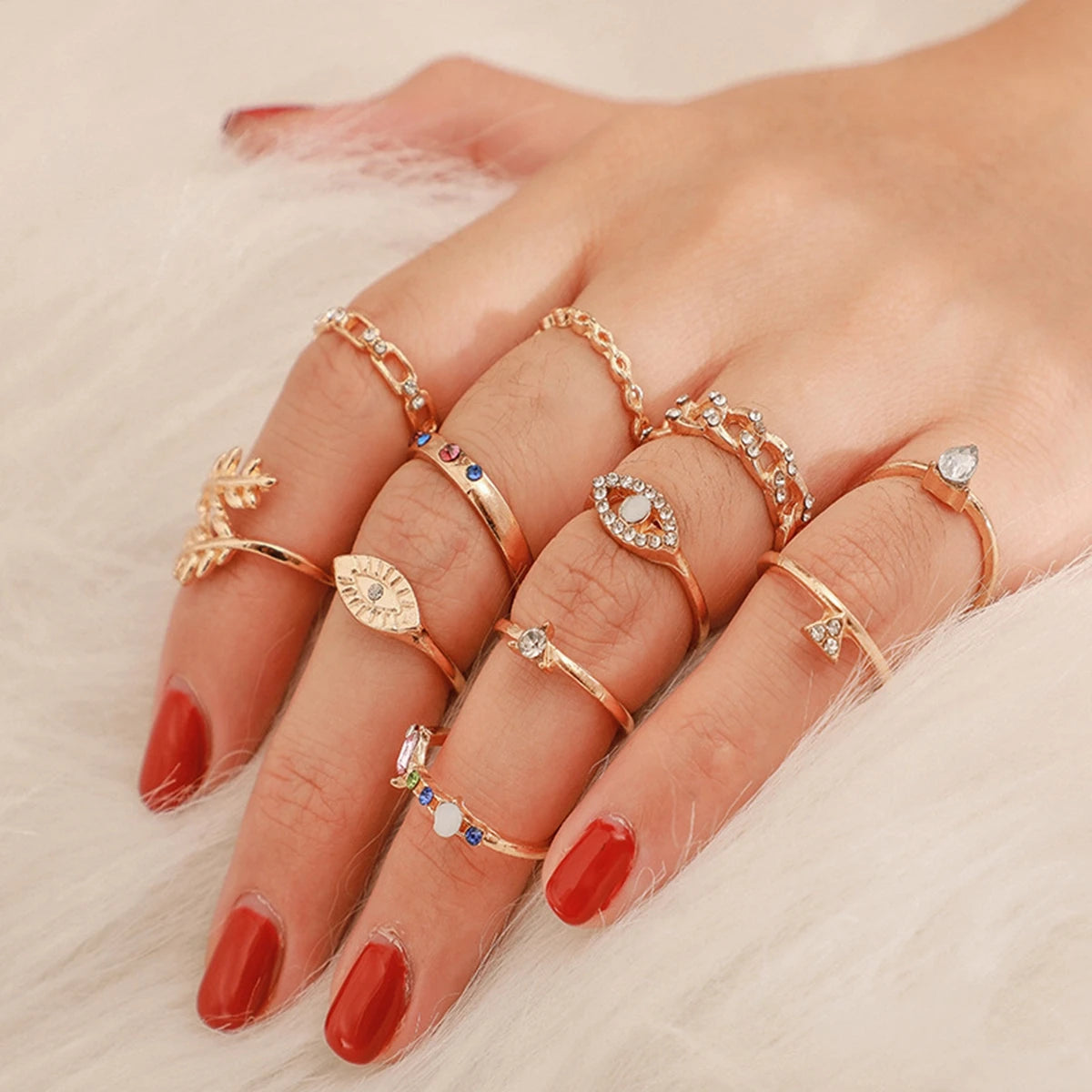 Gold Knuckle Rings Set for Women 11 Pcs Trendy Simple Midi Rings Gold Plated Statement Stackable Rings Pack