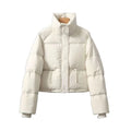 Women's Winter Long Sleeve Baggy Short Cotton Coats With Pockets Zipper Puffer Jacket