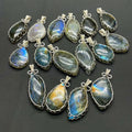 Fashion Healing Stone Labradorite Charm Hand Craft Wire Wrapped Labradorite Pendant for Gift MegaBDM