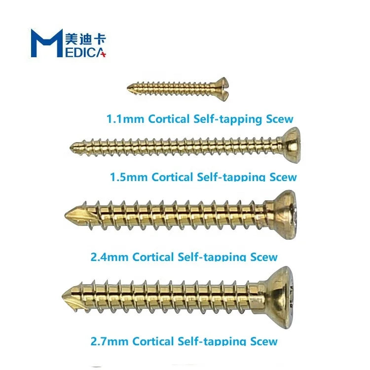MEDICA Veterinary Orthopedic Implants Titanium Alloy Cortical Self-Tapping Screw