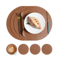 Tabletex Nordic Kitchen Dining Leather Table Mat Custom Round Faux Printed Pu Leather Placemat