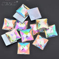 JUNAO Good Price 20mm Crystal AB Stone Jewelry Making Square Rhinestones Beads Square Acrylic Rhinestones Flat Back for DIY
