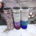 Luxury Mixed Color Gradient Colorful Diamond Vacuum Flask Water Bottle Stainless Steel Vacuum Insulated Cup