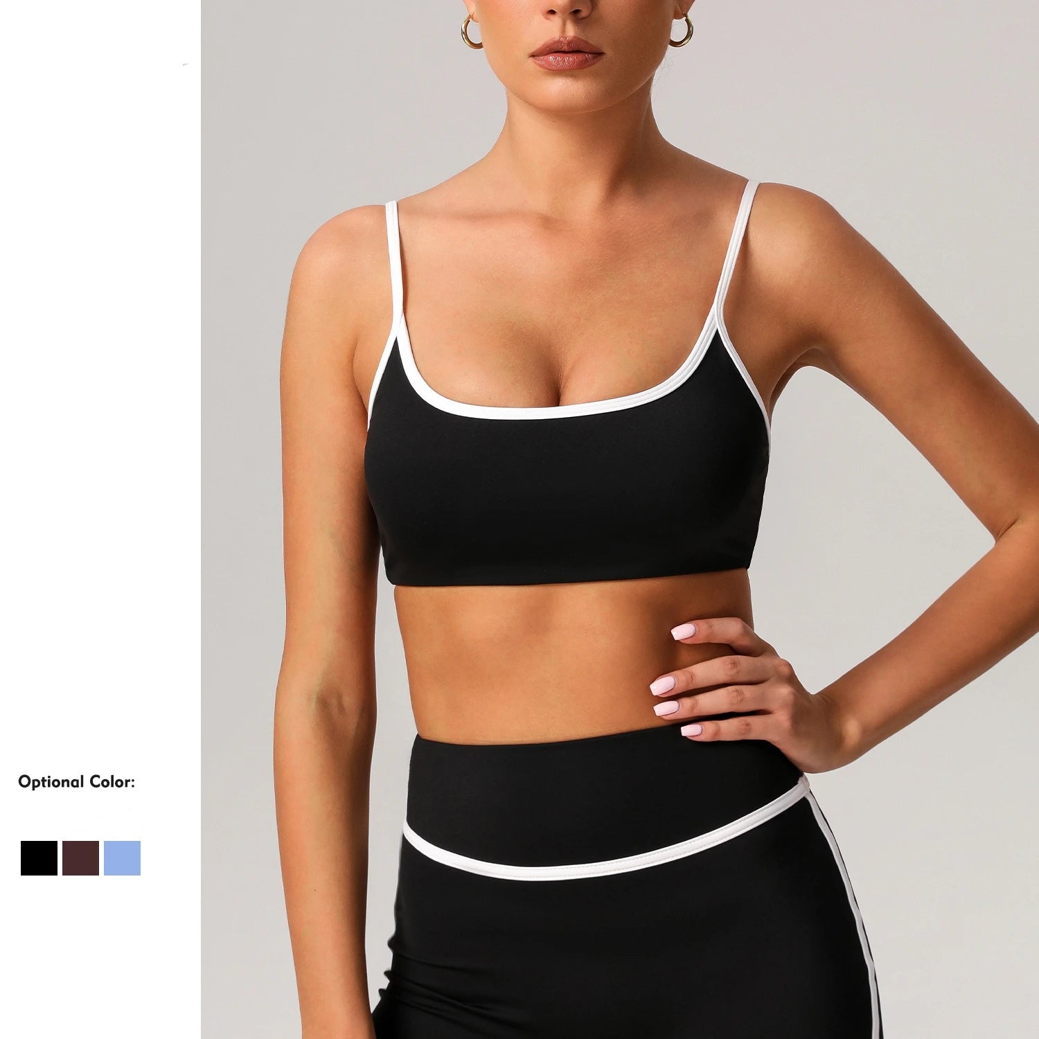 Women's Eco-Friendly Breathable Quick-Drying Shock-Absorbing Yoga Sports Bra Cushioned Pads for Outdoor Running Fitness Comfort