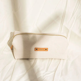 Private Label Eco Friendly Recycled Cotton Makeup Pouch Cosmetic Bag Logo