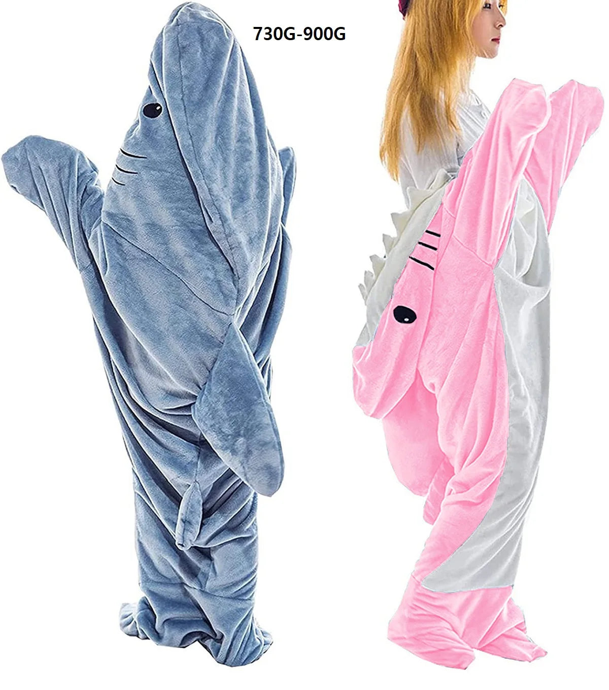 2023 Heavyweight Breathable Soft Cozy Plush Fleece Casual Wearable Autumn Sharks Women's Hoodie Sleeping Bag