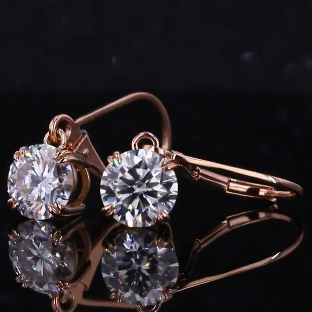 Starsgem Fashion 14K Gold Earbob Jewelry 1 Carat D Colour Diamond Moissanite Hoop Earrings