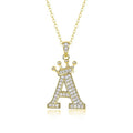 Hot Selling S925 Silver Moissanite Pendant Necklace 26 English Letter Hip-hop Style Trendy Crown for Parties GIA Certified