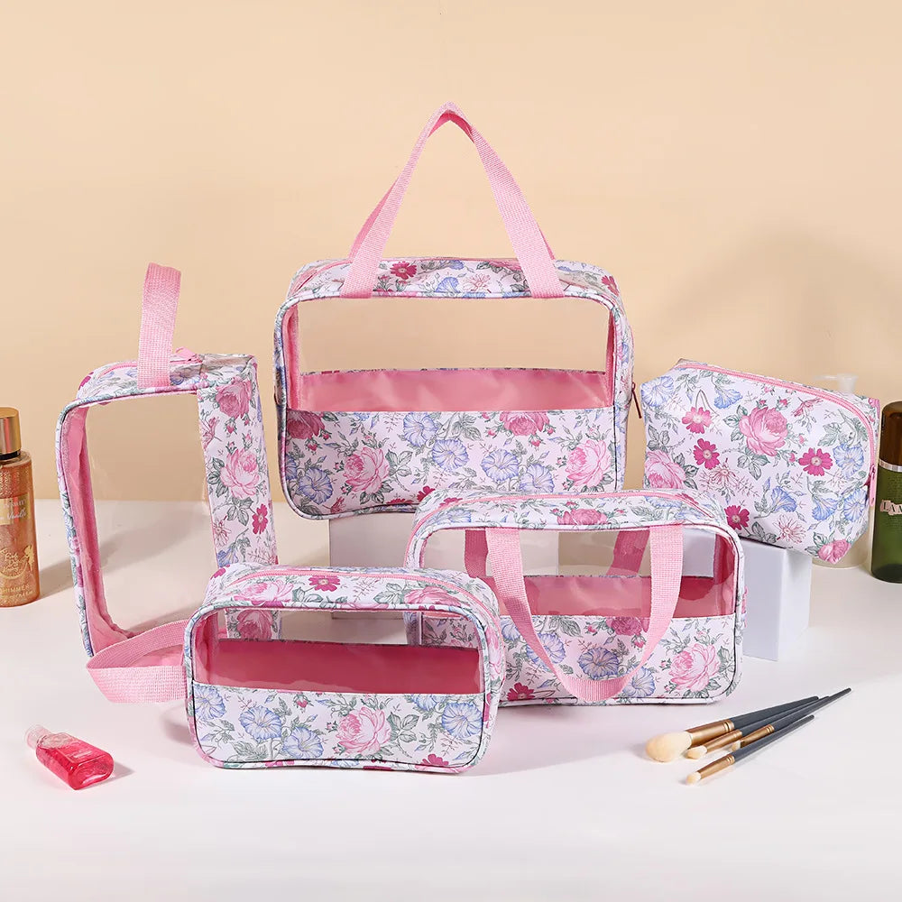 Hot Sale Large Capacity Transparent Cosmetic Storage Organizer Waterproof Zipper Closure Travel Portable Wash Bag