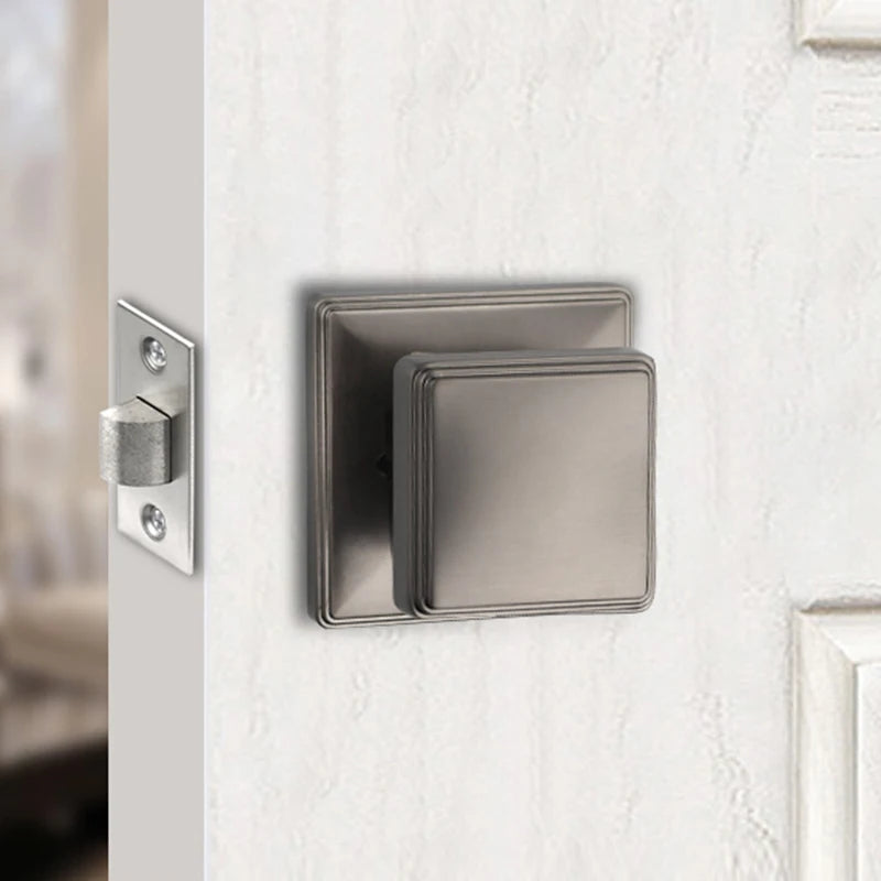 Zinc Alloy Knob Lock with Privacy Pin Lever Handle Door Locks-Set- Anti-pry for Bathroom and Toilet Doors