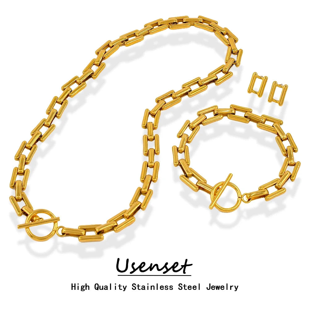 Trending Necklace Collection 18K Gold Plated Chain Necklace for Women Stainless Steel Jewelry
