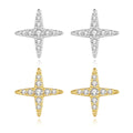 EH1509 Wholesale Korean Earrings Fashion Trendy Jewelry Women 925 Sterling Silver Star Stud Earrings Zircon Earrings for Girls