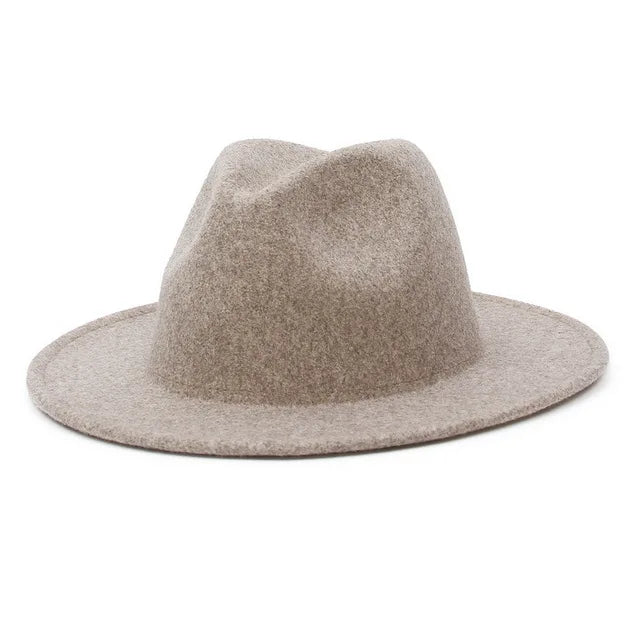 Classic Women Wool Wide Brim Fedora Hat Solid Soft Panama Jazz Hat MegaBDM
