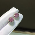 New Arrival Silver 925 Original Total 4 Carat Round Excellent Cut Pass Diamond Test Pink Moissanite Stud Earrings for Teen Girls