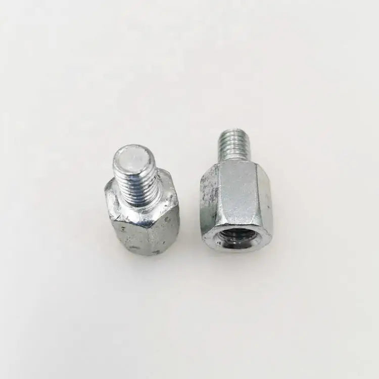 Motorcycle Rearview Mirror Reverse Positive Thread Adapter Screw 12mm Hex Flange Bolts M2 Thread Plain Finish-Custom OEM Support