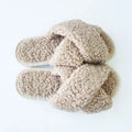 Low Price New Fashion Winter Women Fake Lamb Wool Slippers Indoor Home Khaki Shoes for Ladies House Sliders for Girls